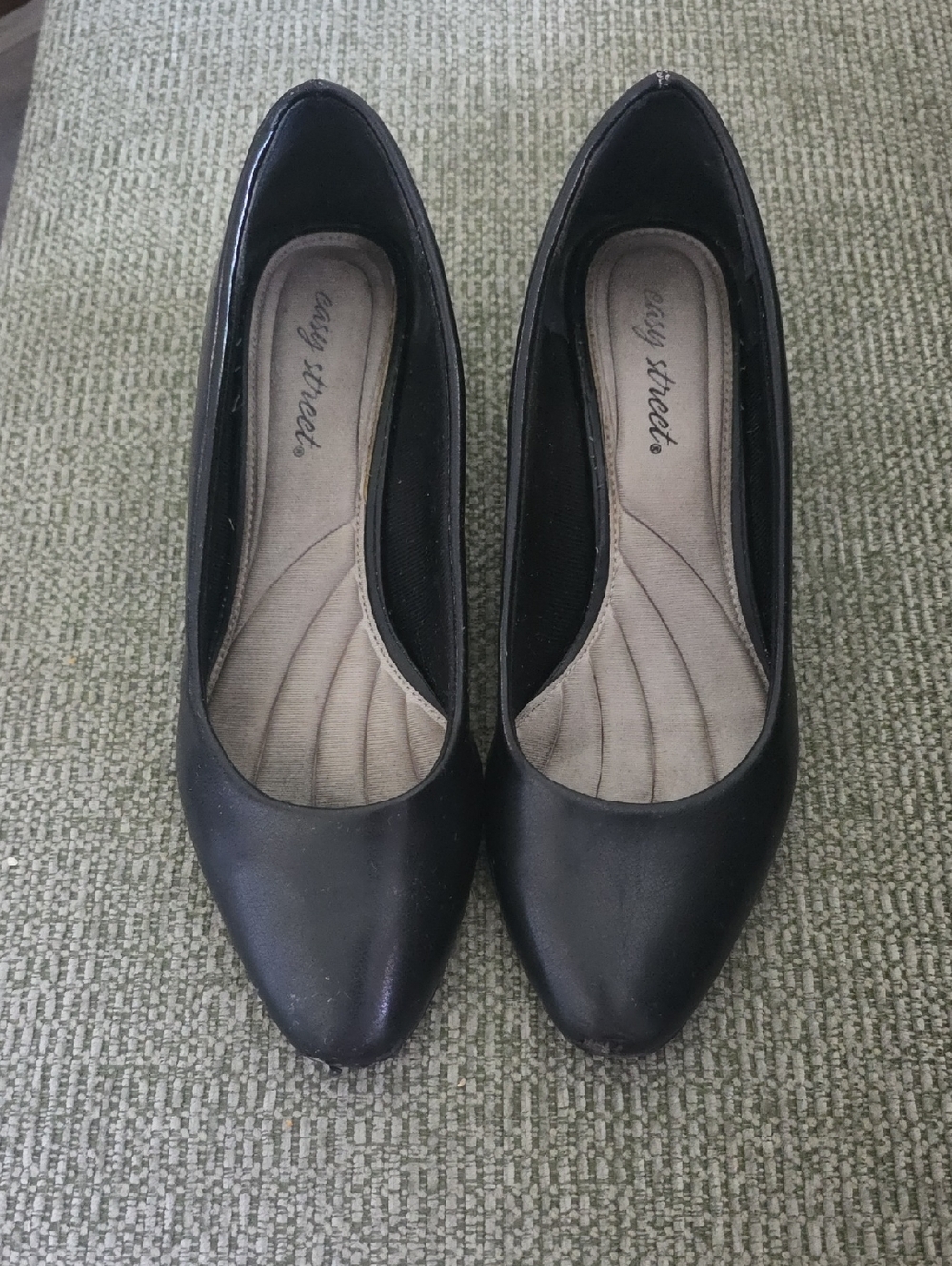 easy street Black Pointed-Toe Comfort Flats